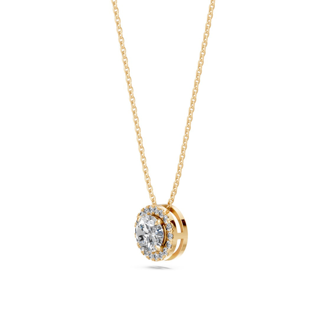14k Oval Embrace Diamond Necklace