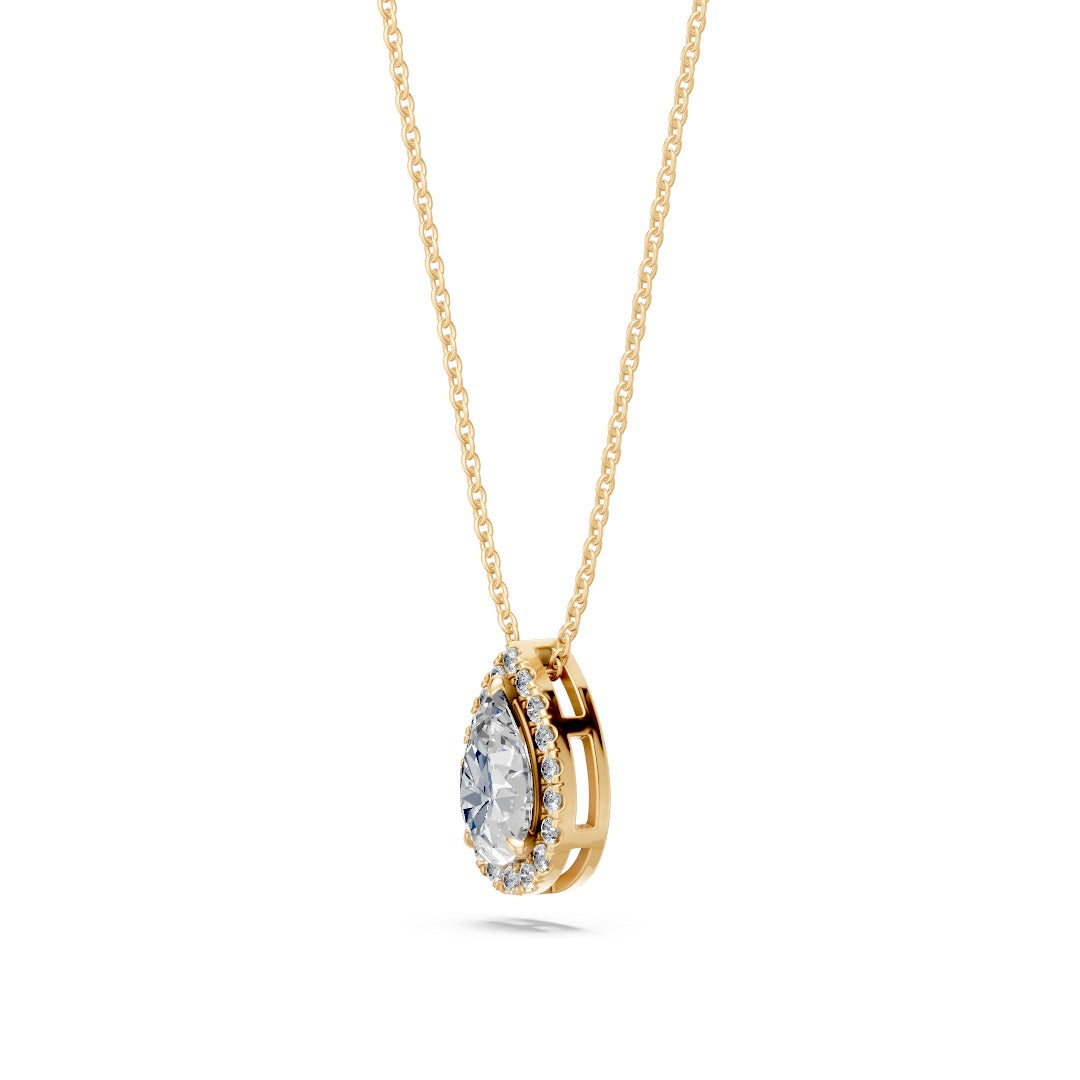 14k Pear Embrace Diamond Necklace
