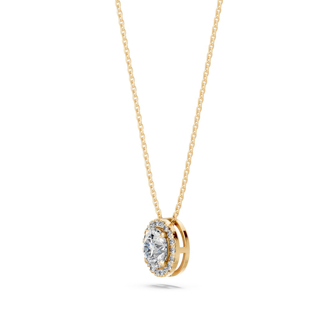 14k Round Embrace Diamond Necklace