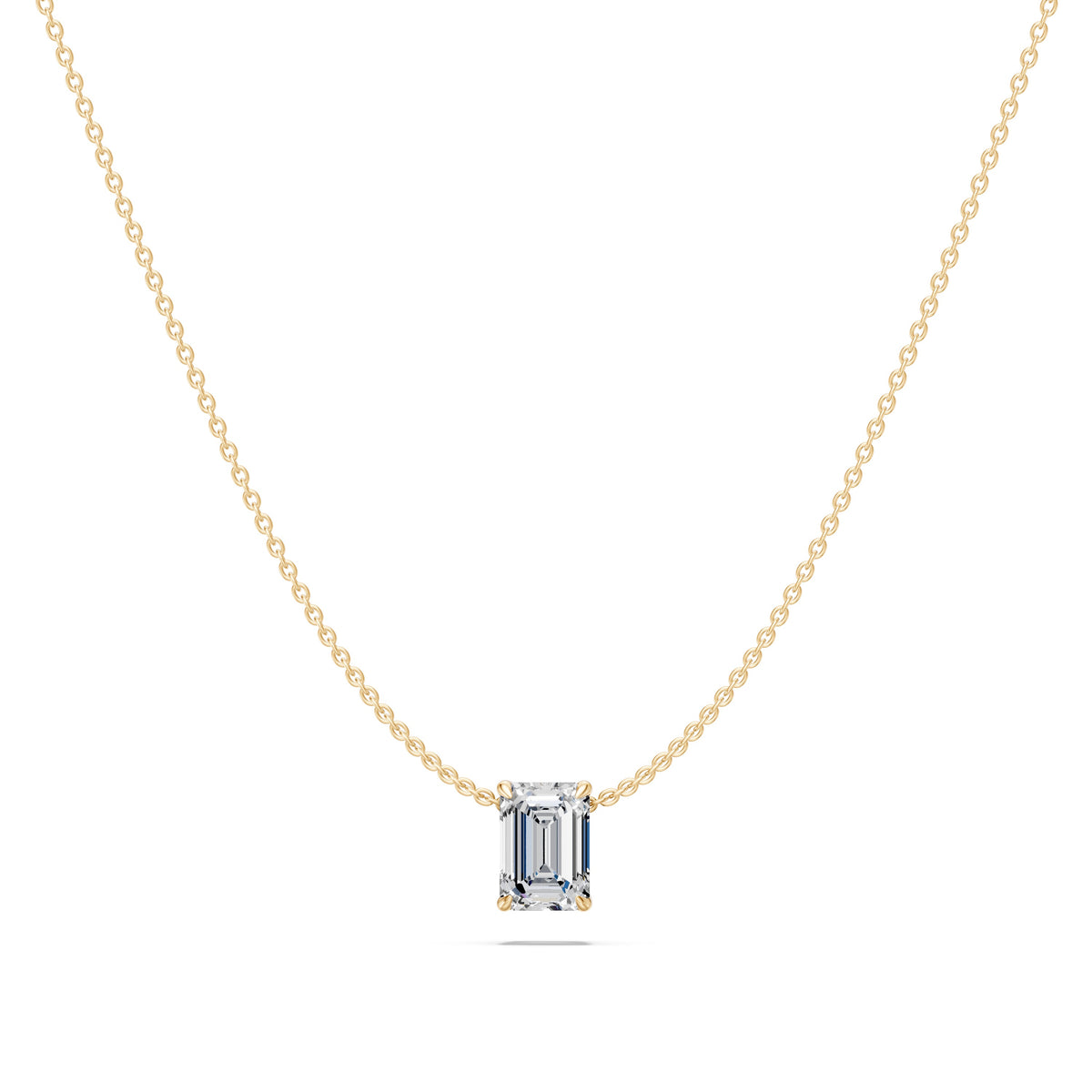 14k Emerald Cut Muse Diamond Necklace