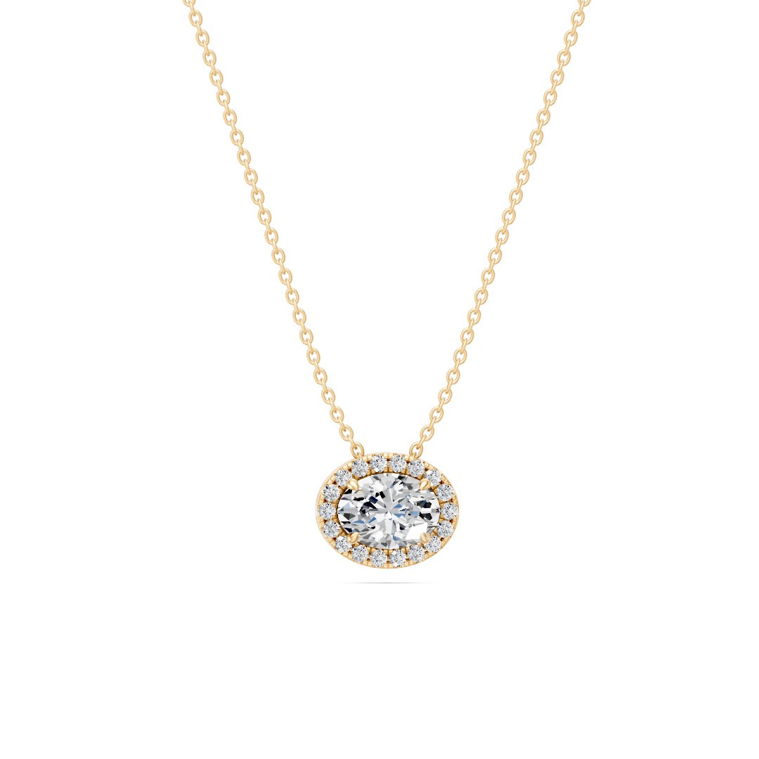 14k Oval Embrace Diamond Necklace