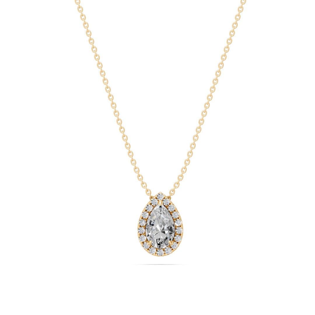 14k Pear Embrace Diamond Necklace
