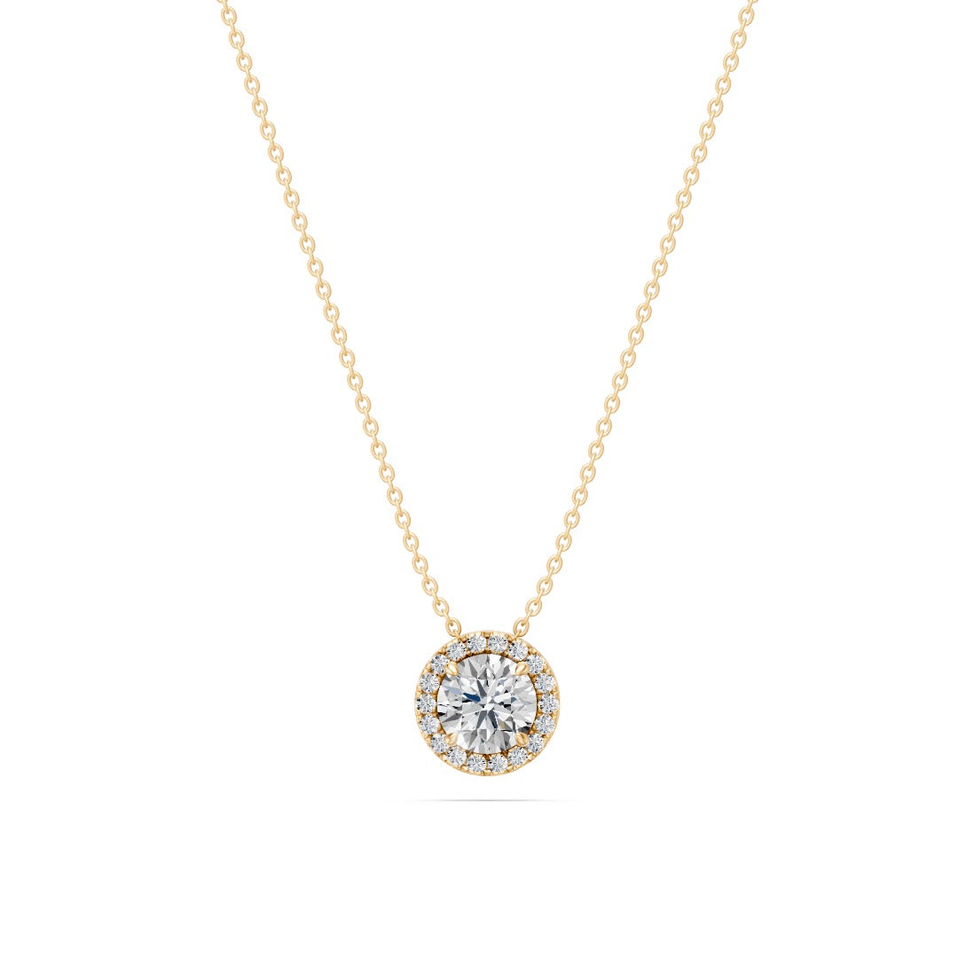 14k Round Embrace Diamond Necklace