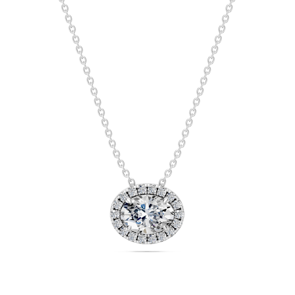 14k Oval Embrace Diamond Necklace