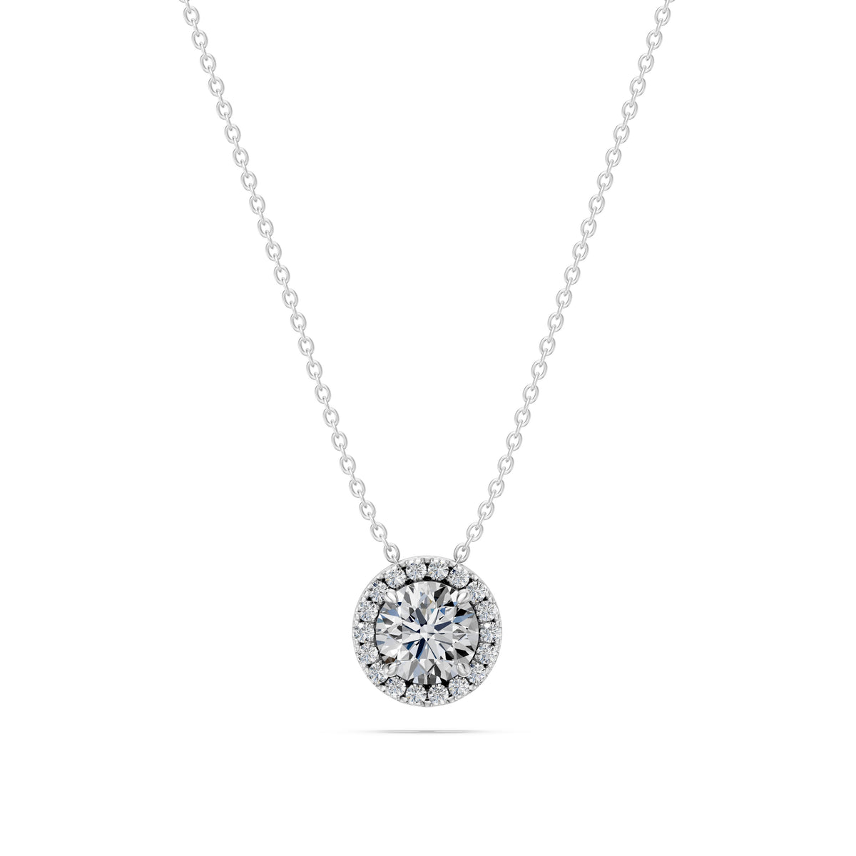 14k Round Embrace Diamond Necklace