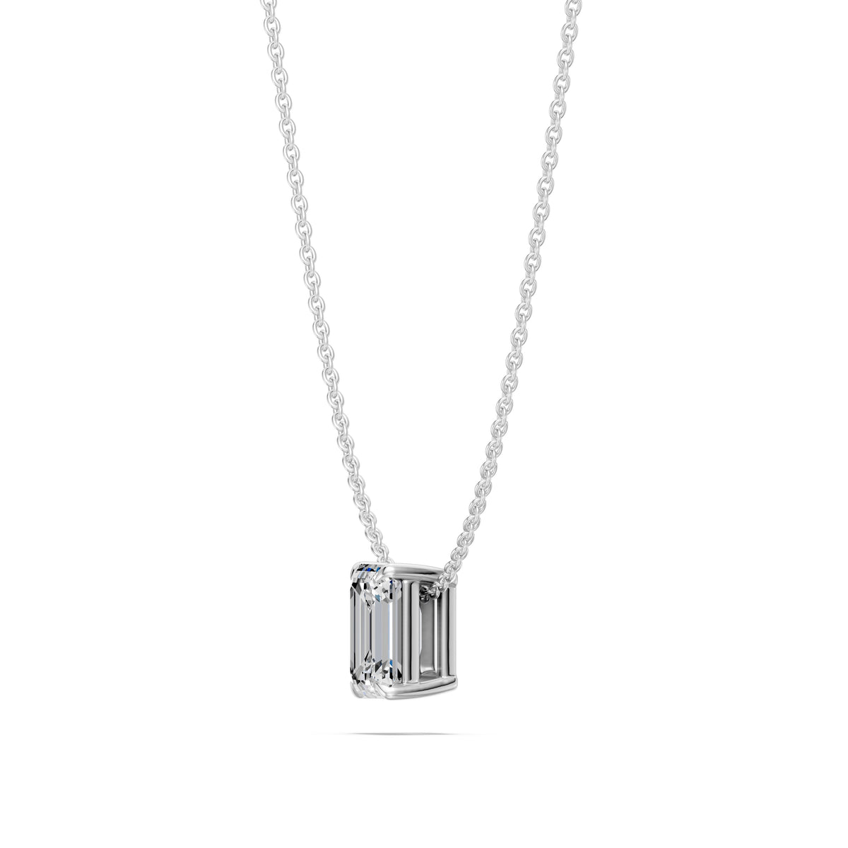 14k Emerald Cut Muse Diamond Necklace