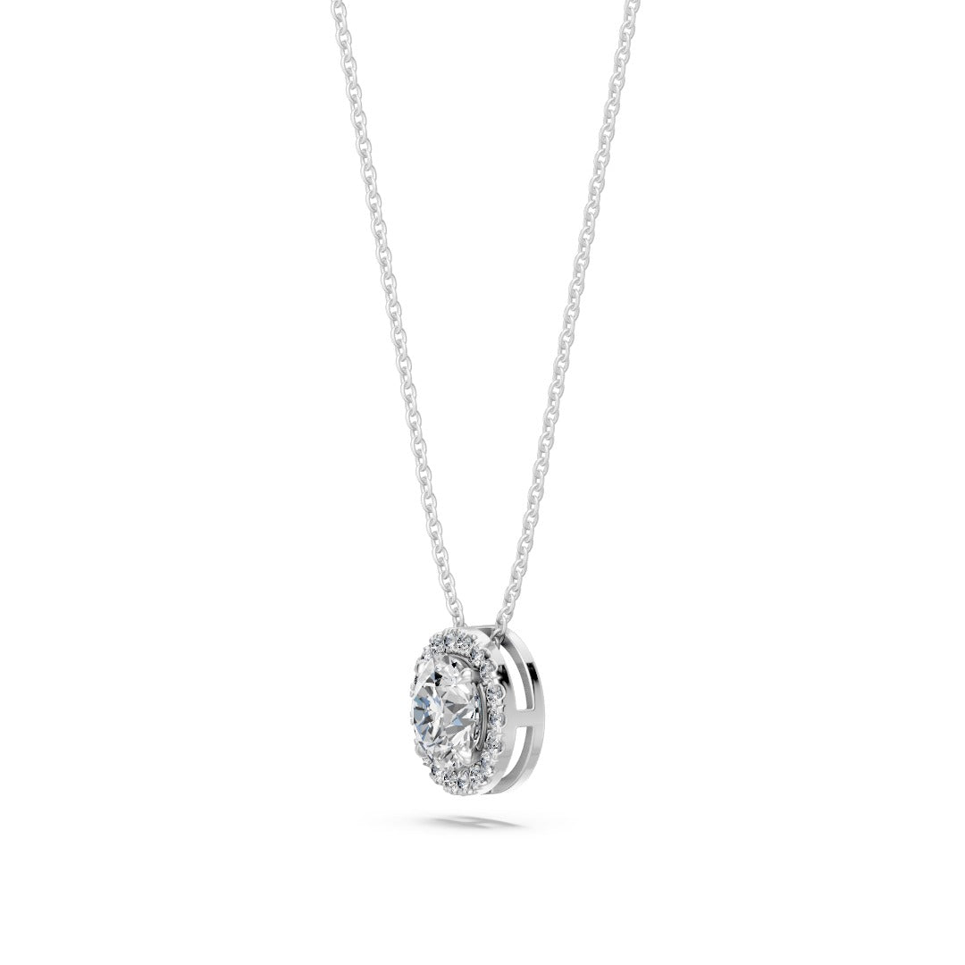 14k Round Embrace Diamond Necklace