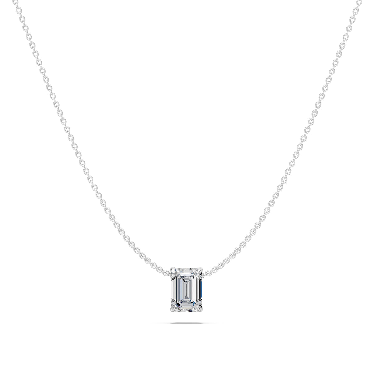 14k Emerald Cut Muse Diamond Necklace