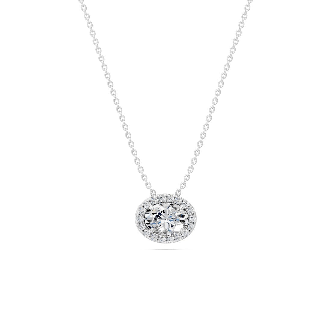 14k Oval Embrace Diamond Necklace