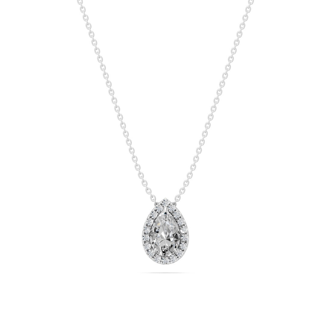 14k Pear Embrace Diamond Necklace