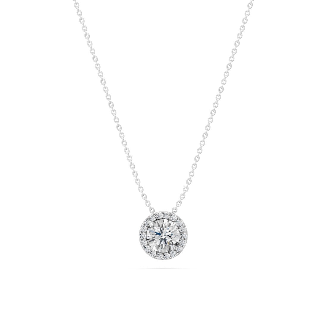 14k Round Embrace Diamond Necklace