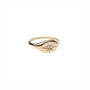 14k Gold Starburst Signet Ring