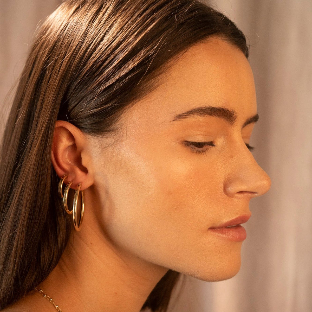Classic gold hoop earrings with a polished finish