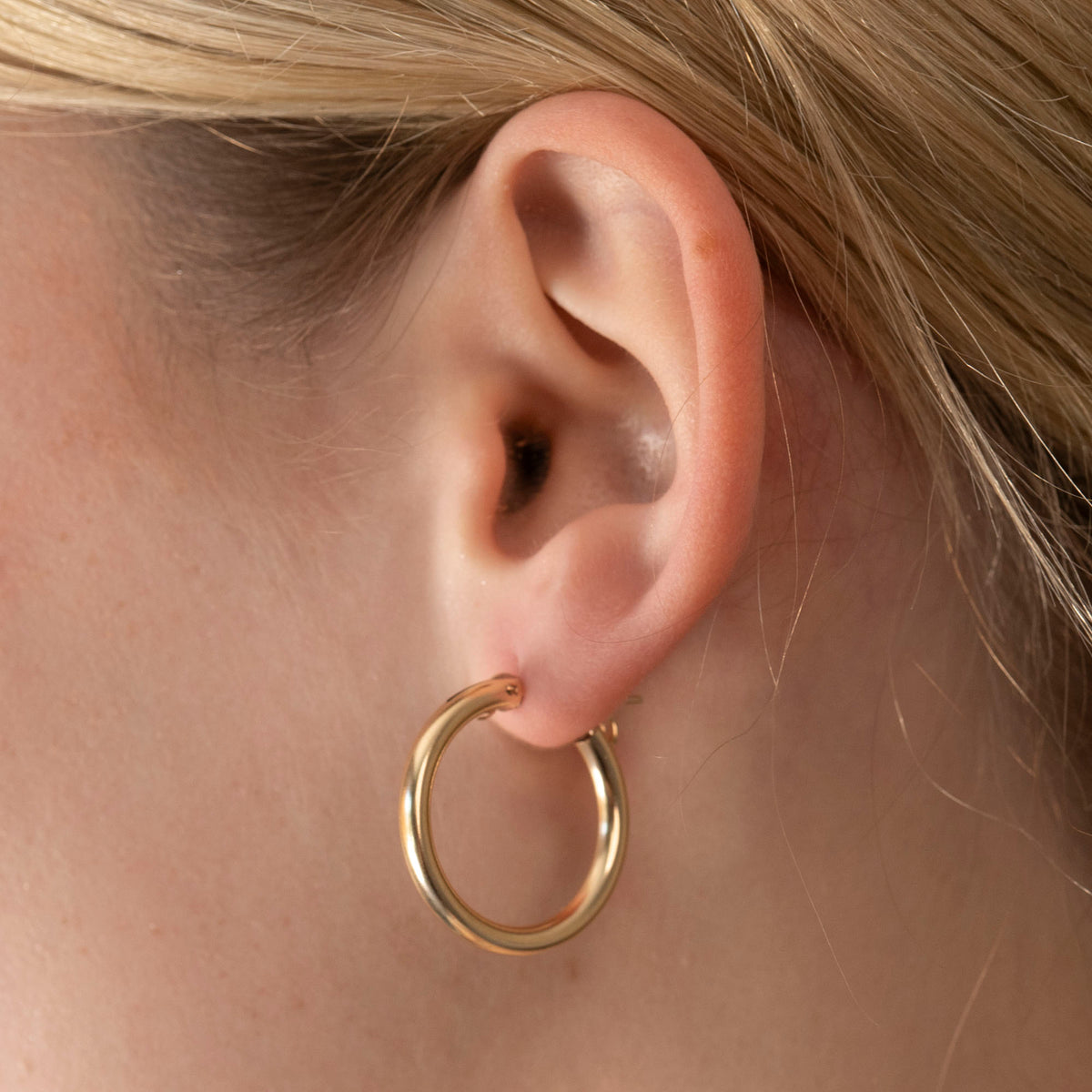 Classic gold hoop earrings with a polished finish