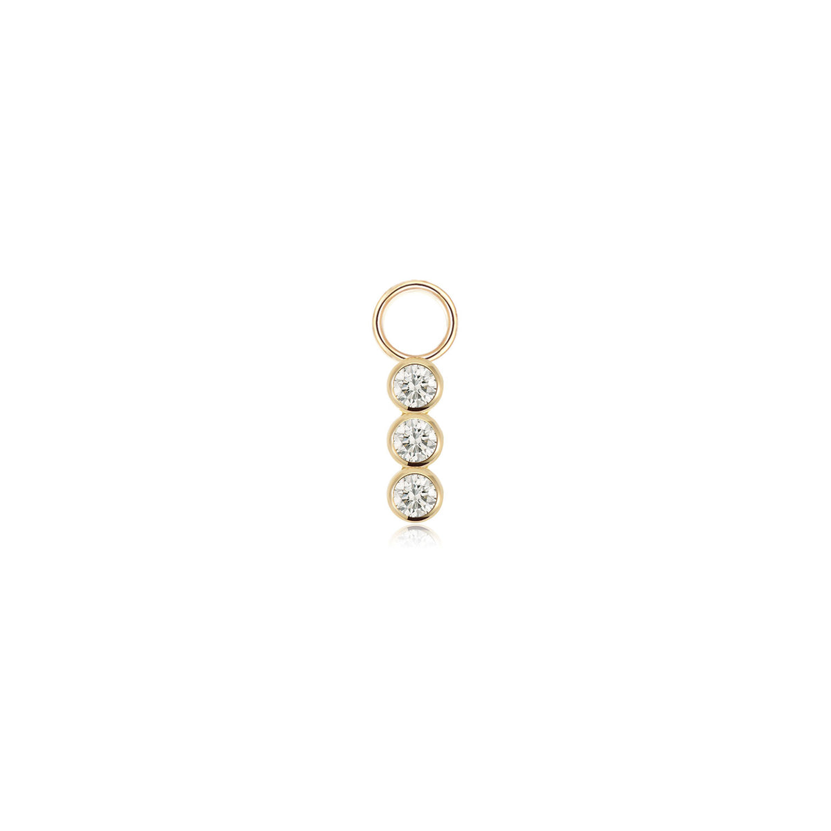 14k Triple Diamond Hoop Charm