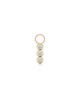 14k Triple Diamond Hoop Charm
