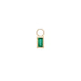 14k Emerald Baguette Hoop Charm