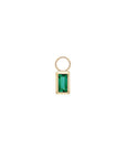 14k Emerald Baguette Hoop Charm
