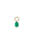 14K Emerald Pear-Shape Hoop Charm