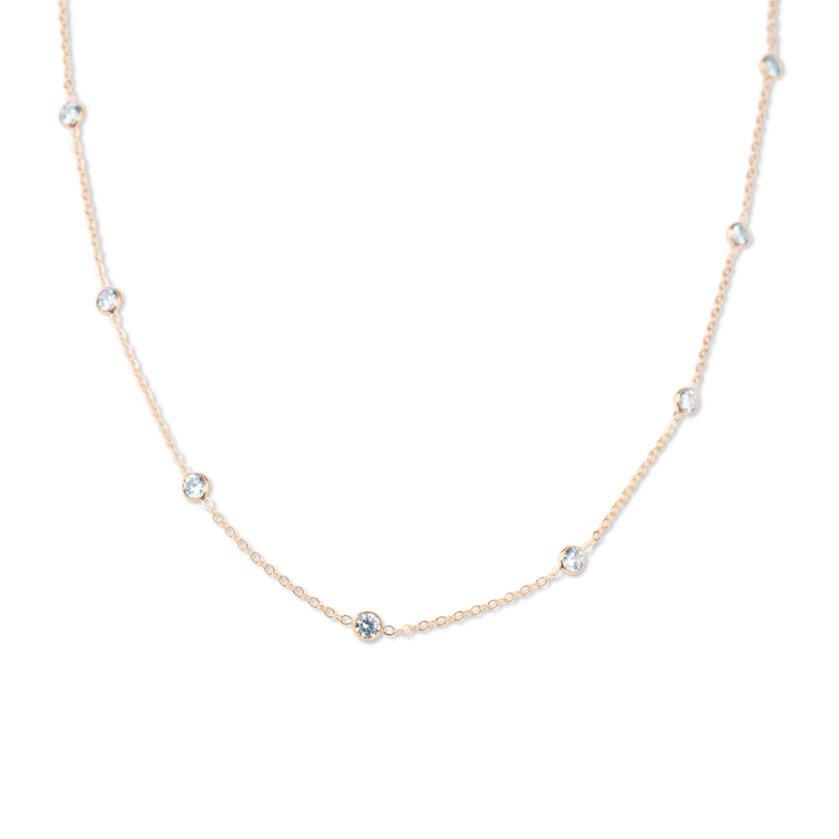 Gold Filled Crystal Satellite Necklace