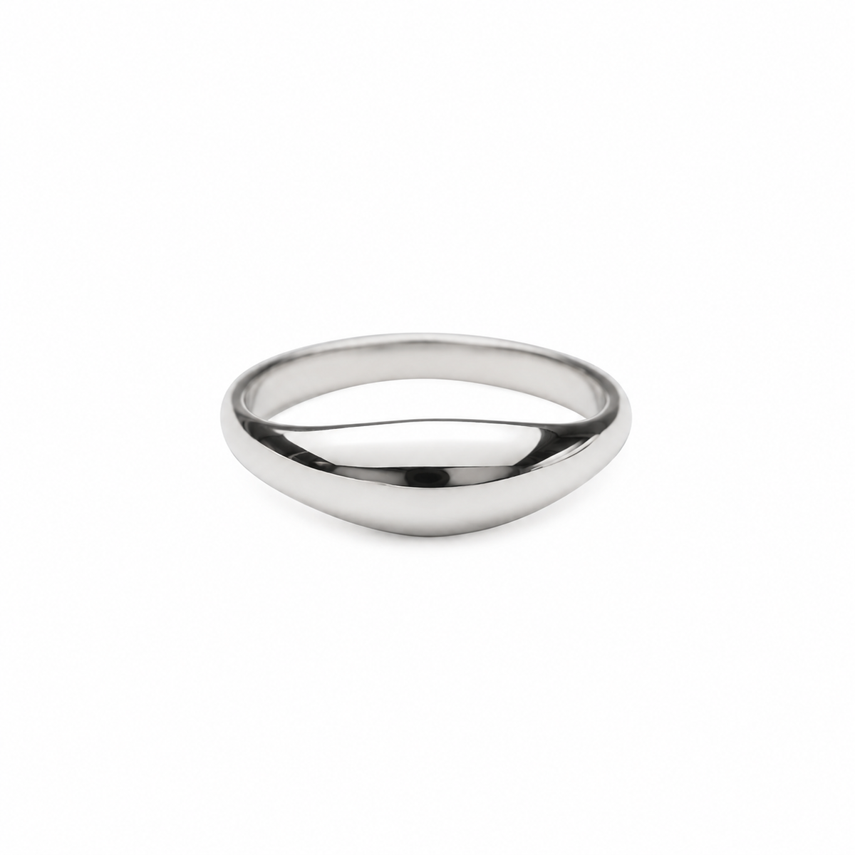 14k Little Dome Ring in white gold by RG Jewelry
