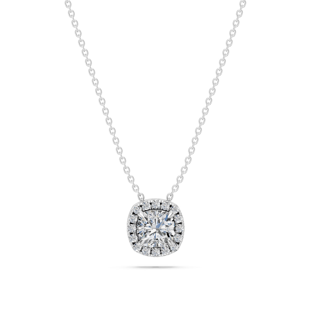 14k Cushion Embrace Diamond Necklace