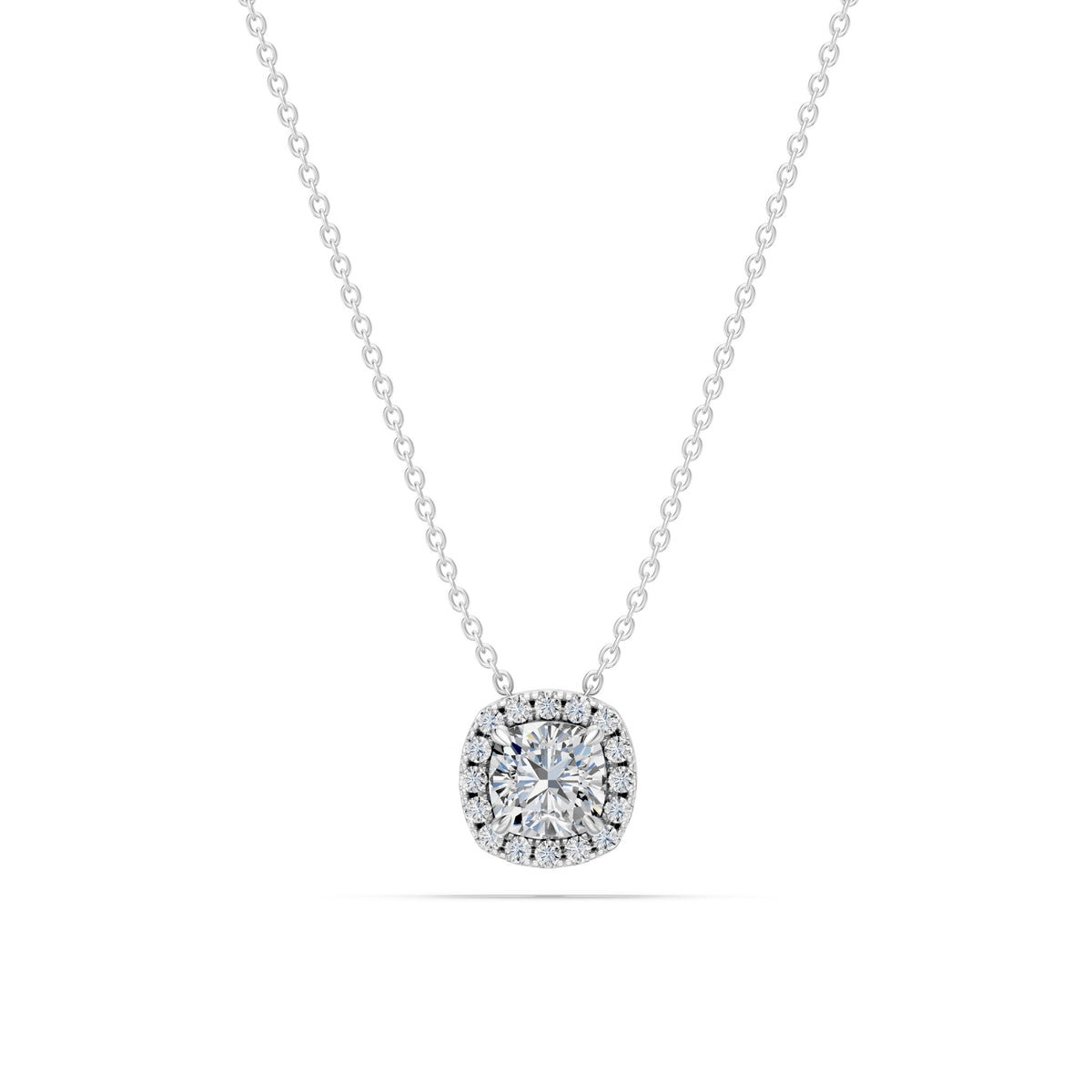14k Cushion Embrace Diamond Necklace