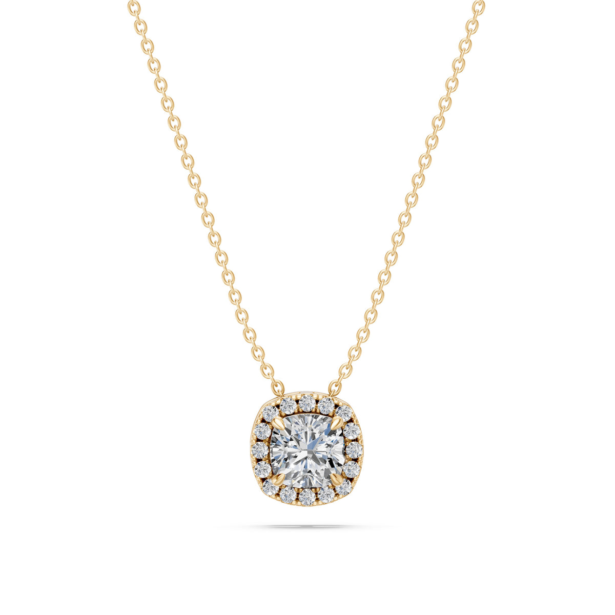 14k Cushion Embrace Diamond Necklace