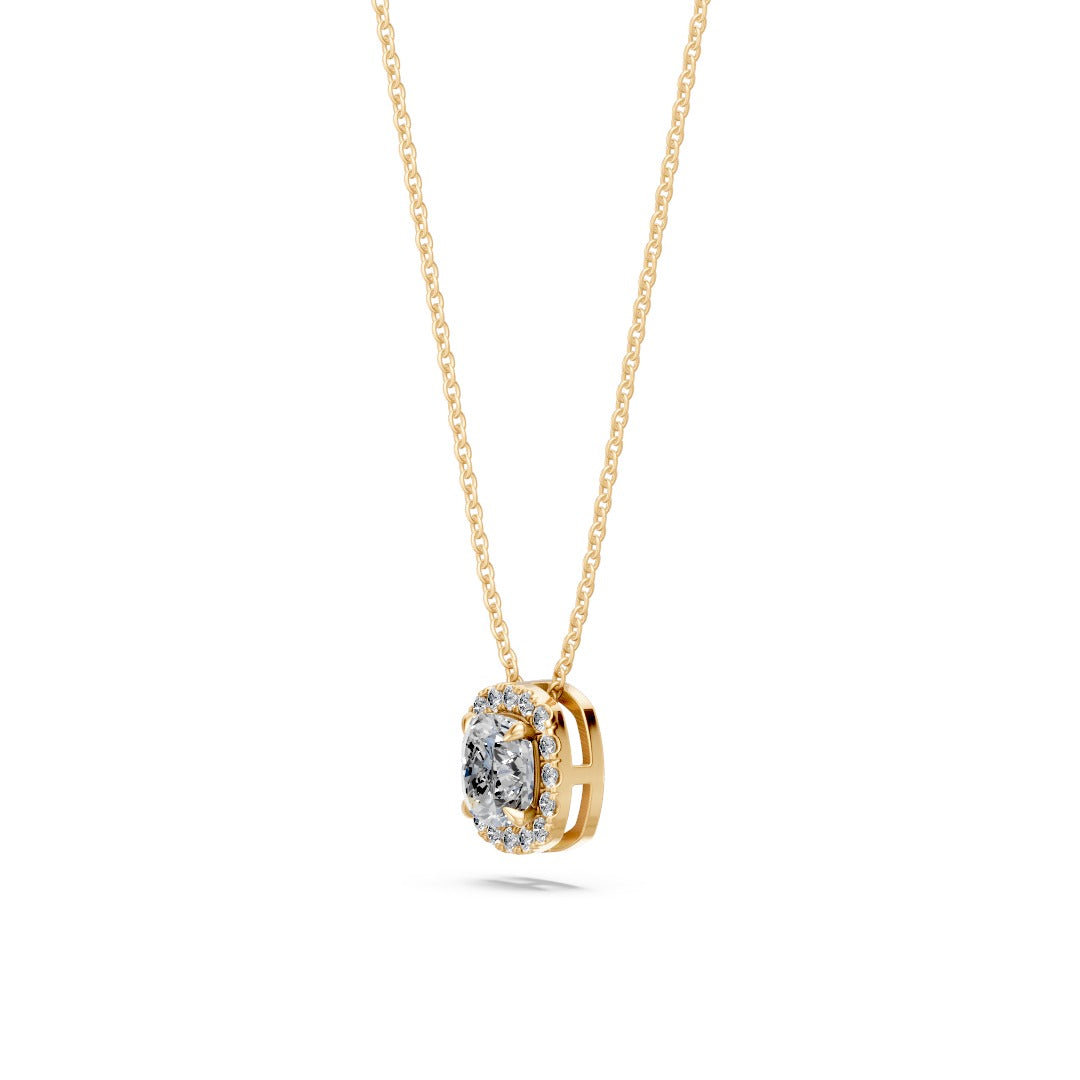 14k Cushion Embrace Diamond Necklace