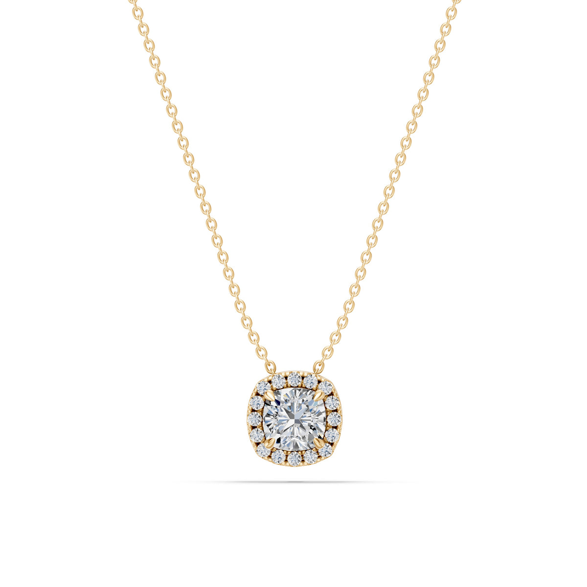 14k Cushion Embrace Diamond Necklace