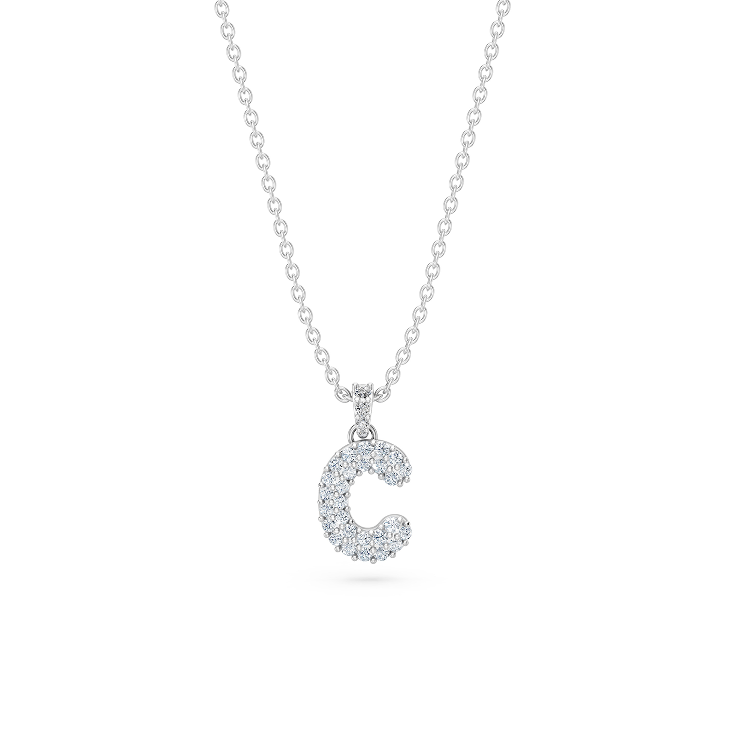 14k Diamond Bubble Letter Necklace