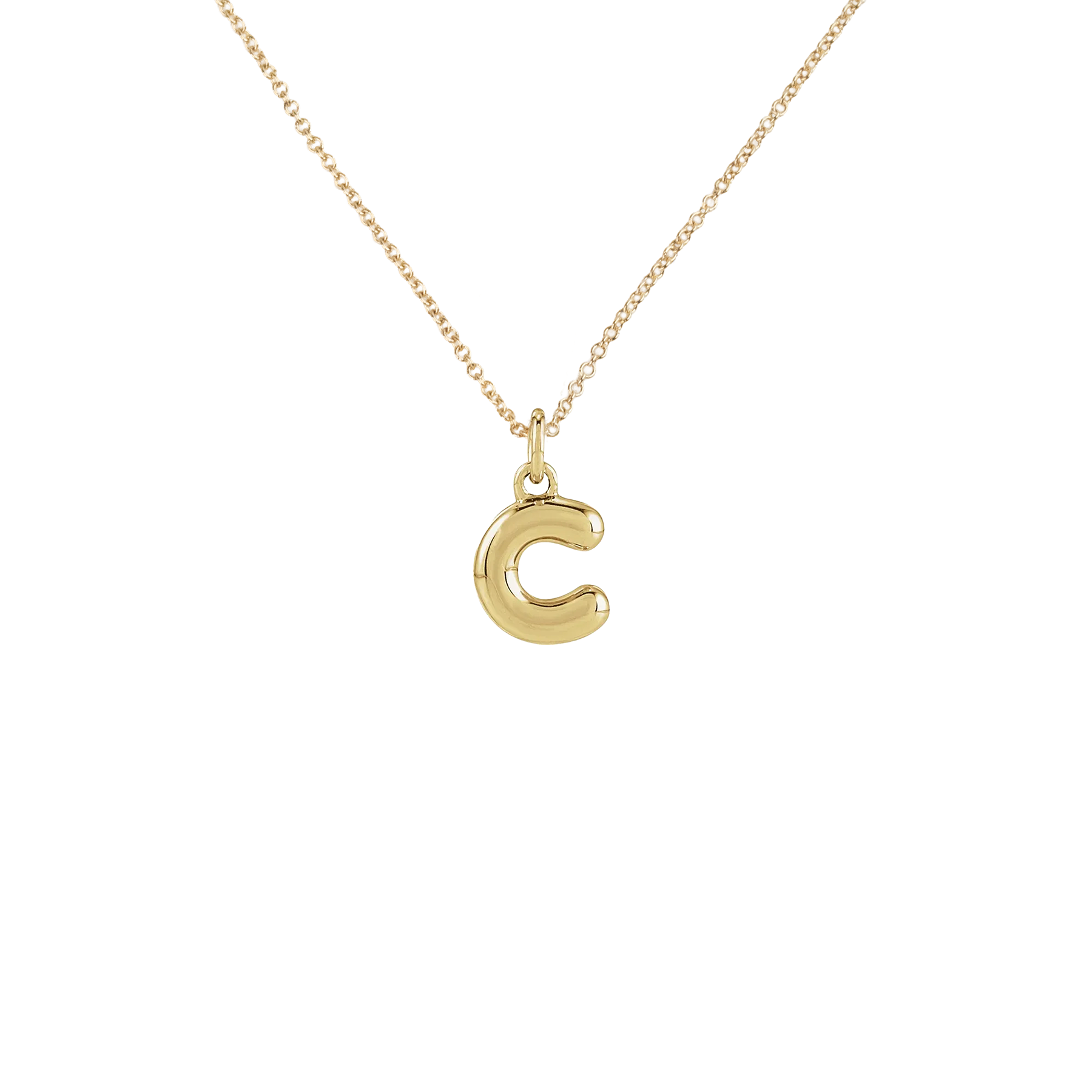 14k Bubble Letter Necklace