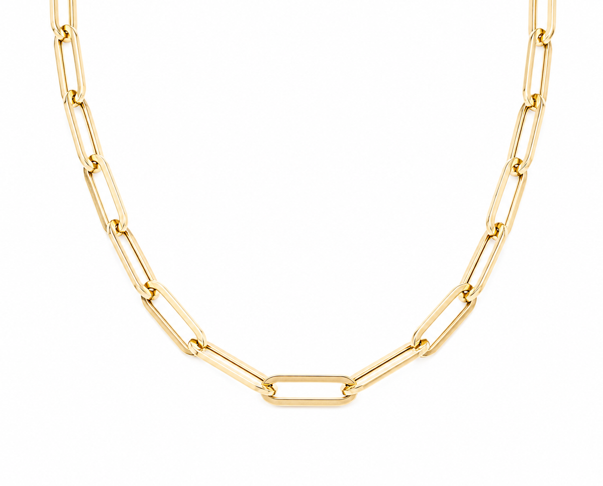 14k Bold Paperclip Necklace