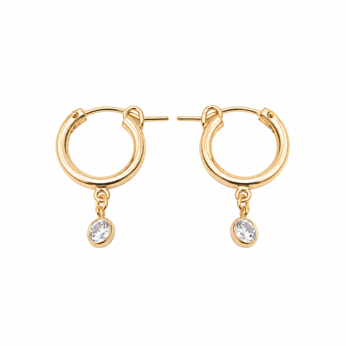 Crystal Clasp Hoops