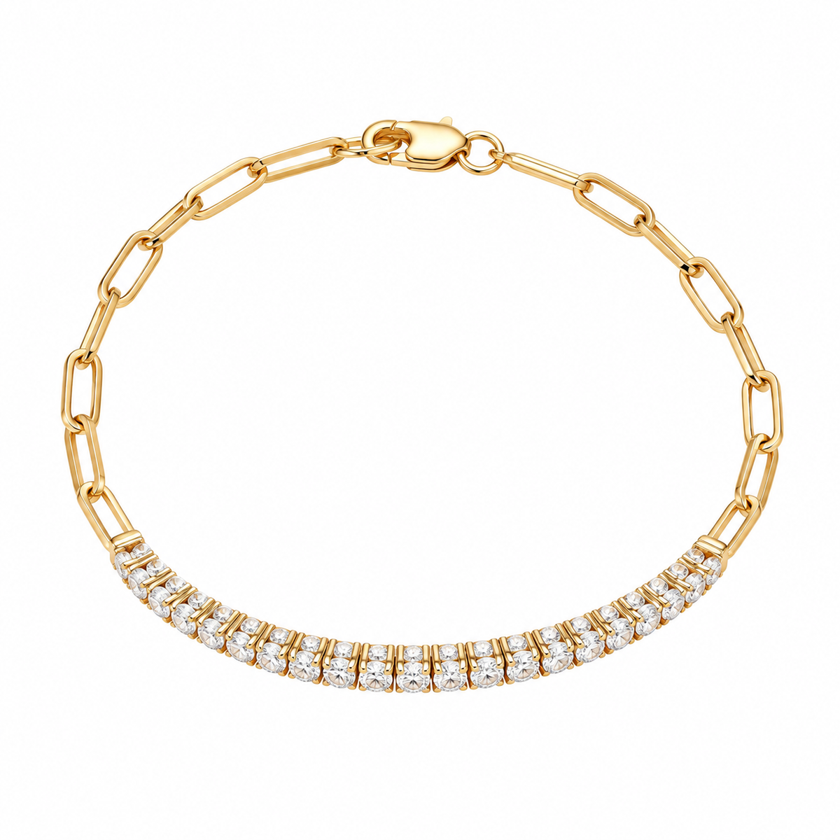 14K Paperclip Tennis Bracelet | .75 CTW