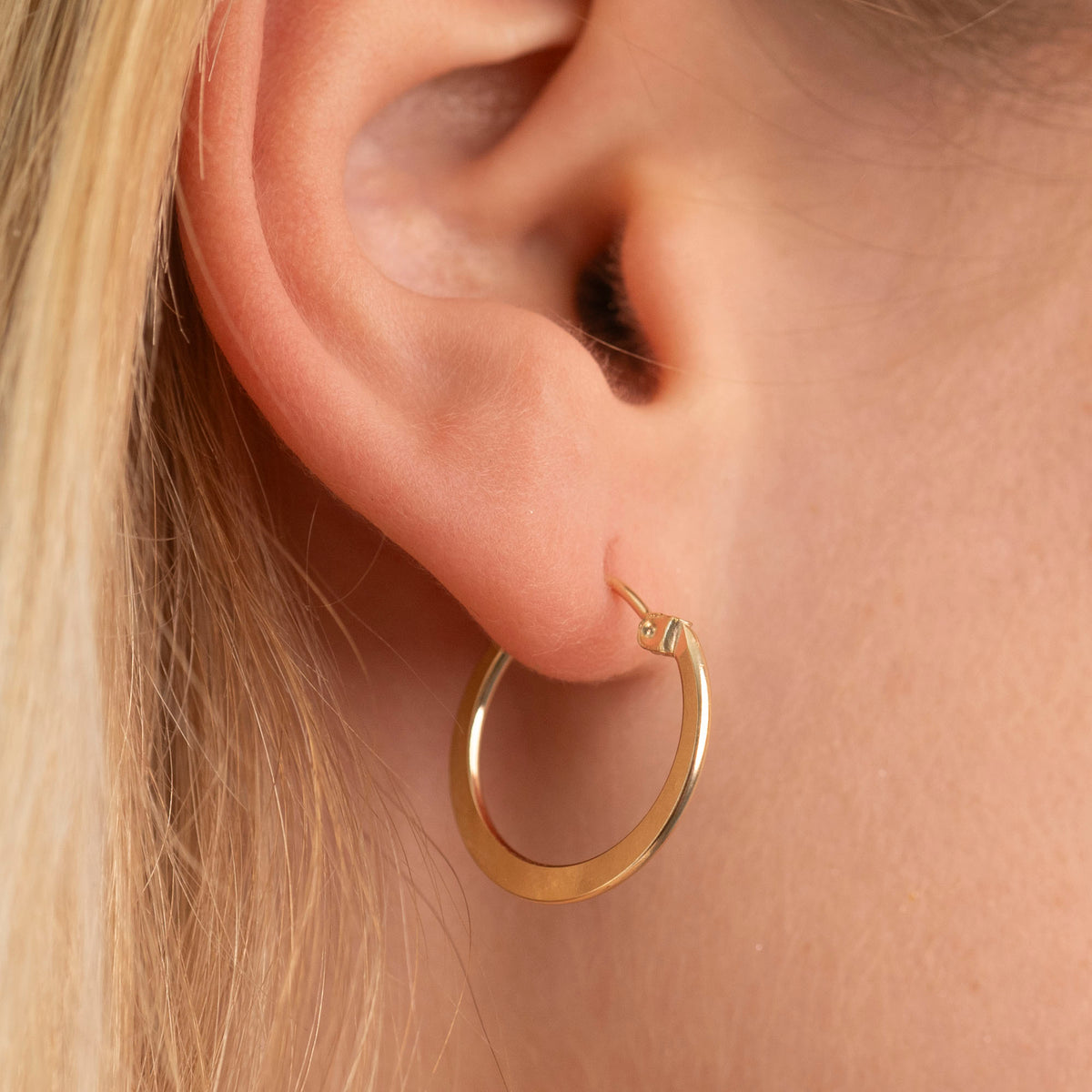 Gold Filled Flat Hoops