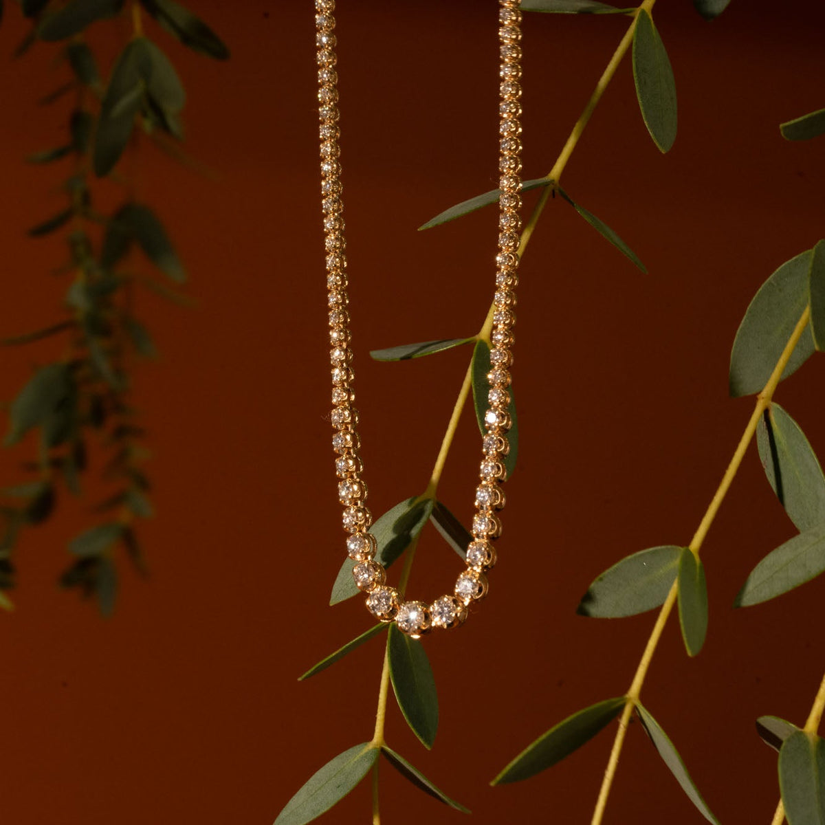 14k Cupcake Graduated Tennis Necklace | 3.51 CTW
