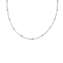 Silver Small Oval Beaded Satellite Necklace