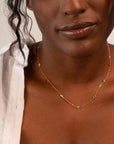 Gold Filled Crystal Satellite Necklace