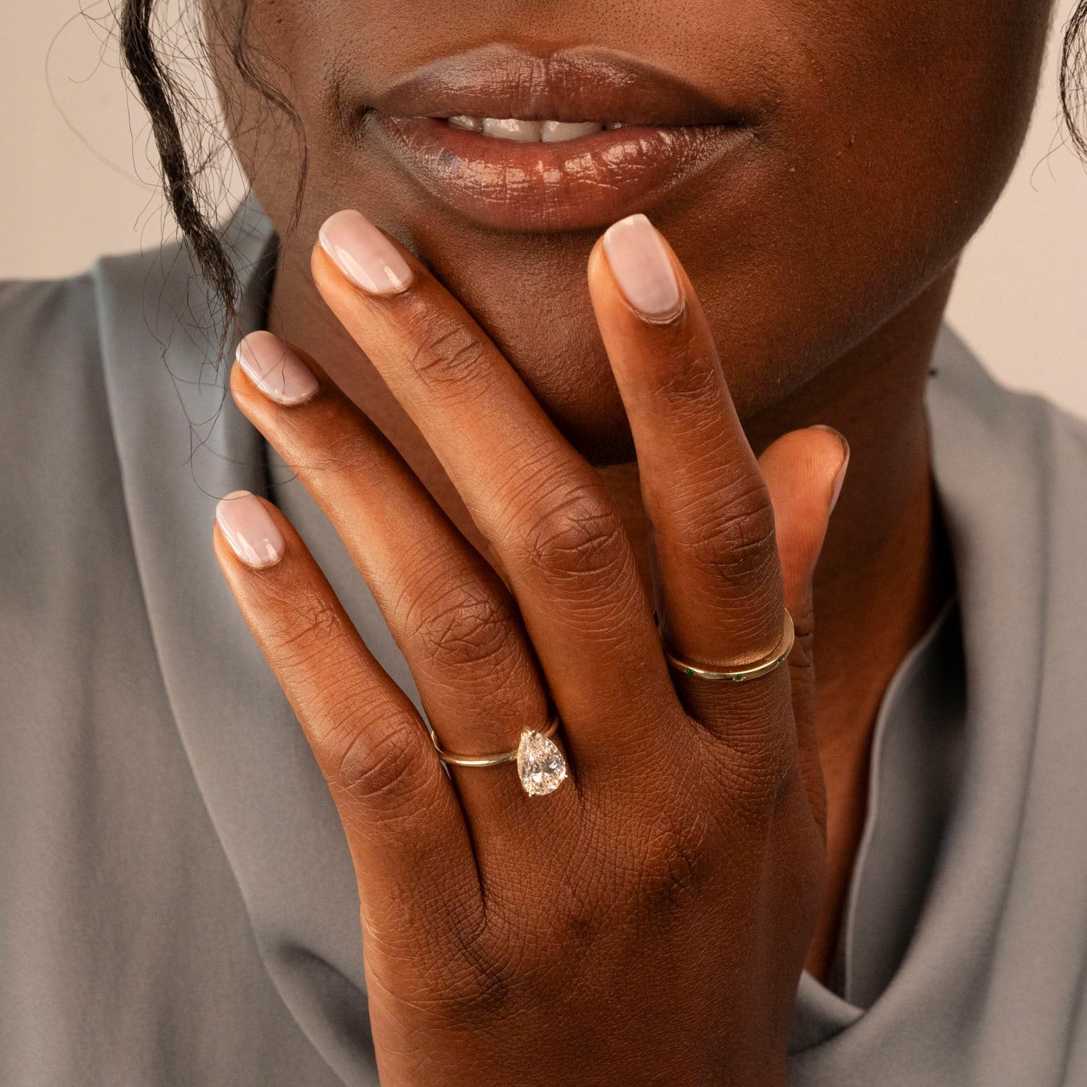 14k Pear Cut Solitaire Ring