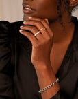 Silver Oxidized Cadence Bracelet