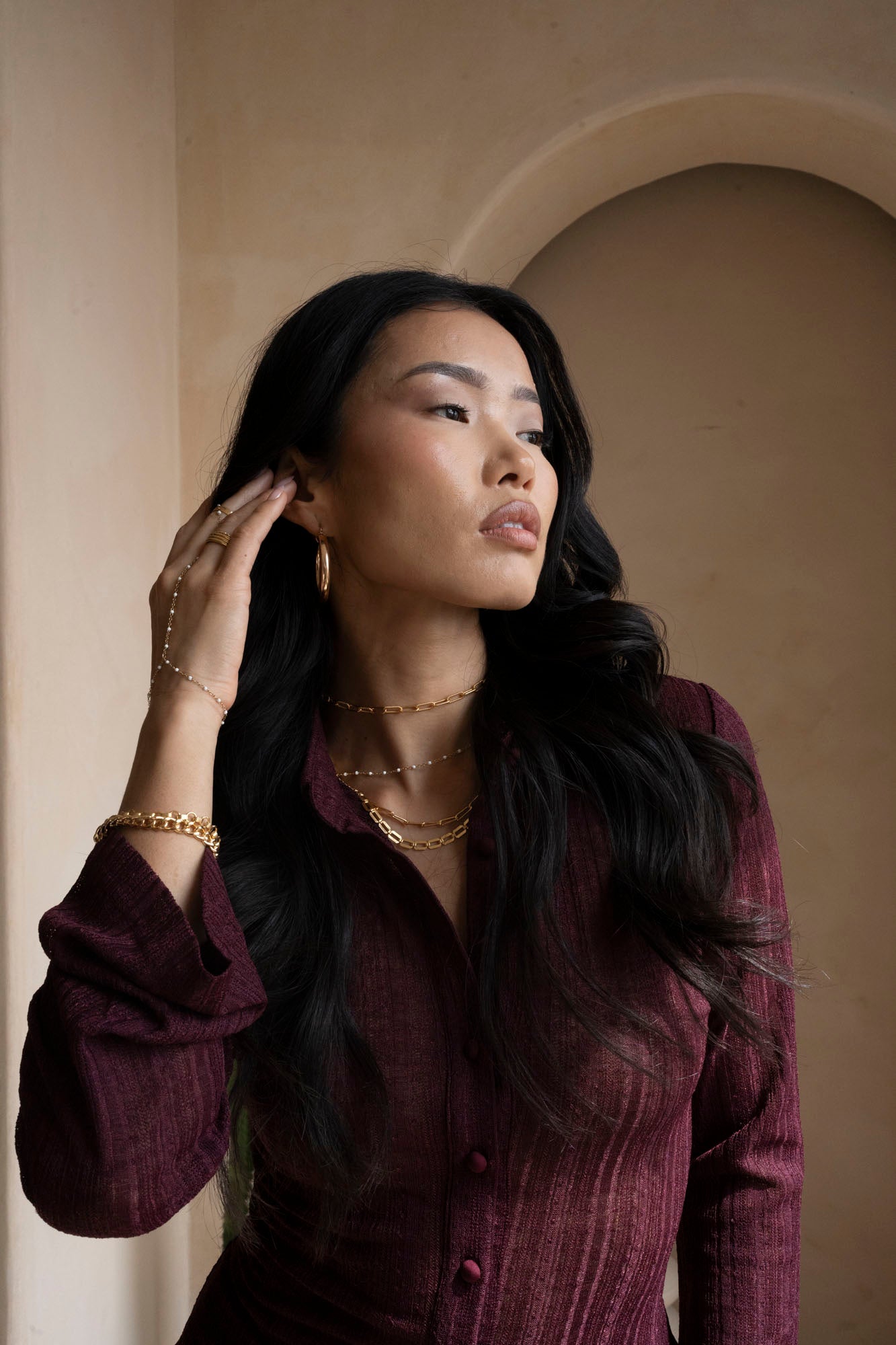 Gold Filled White Enamel Necklace