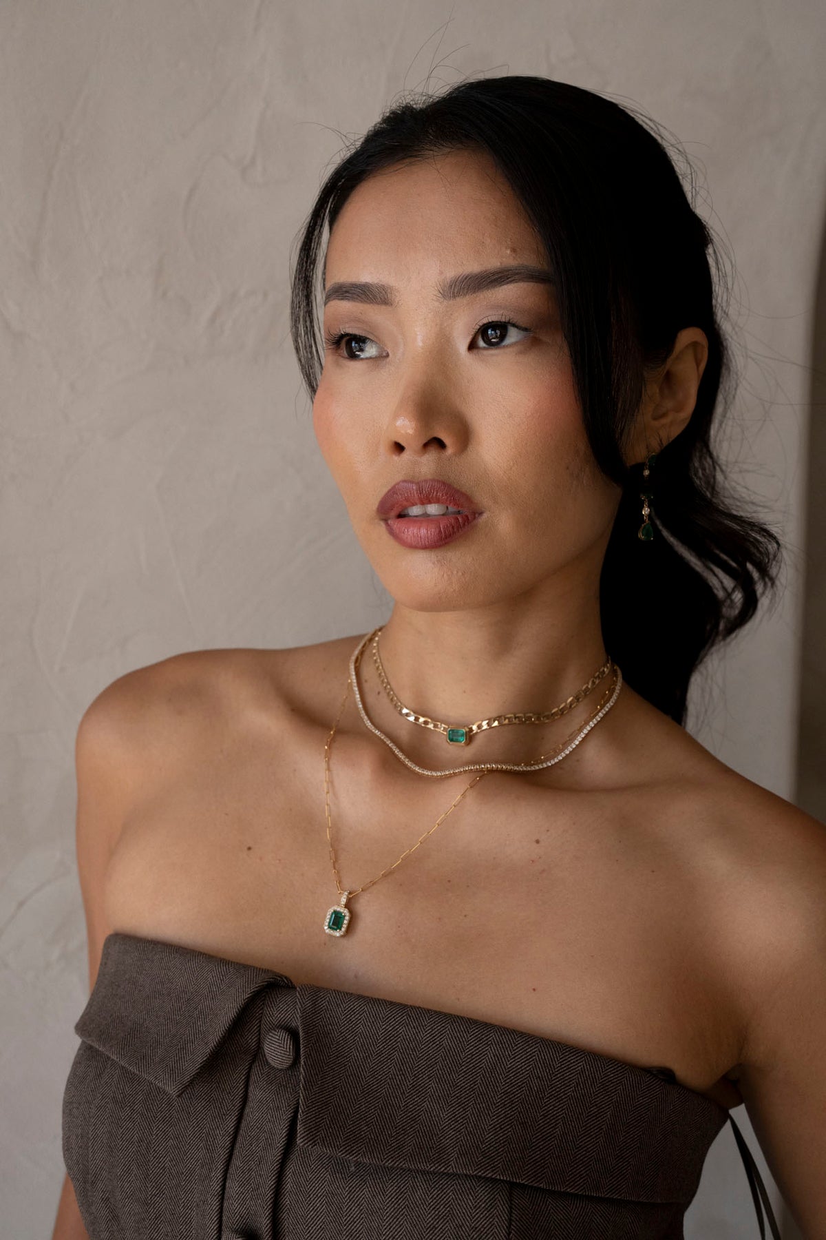 14k Emerald Neptune Necklace