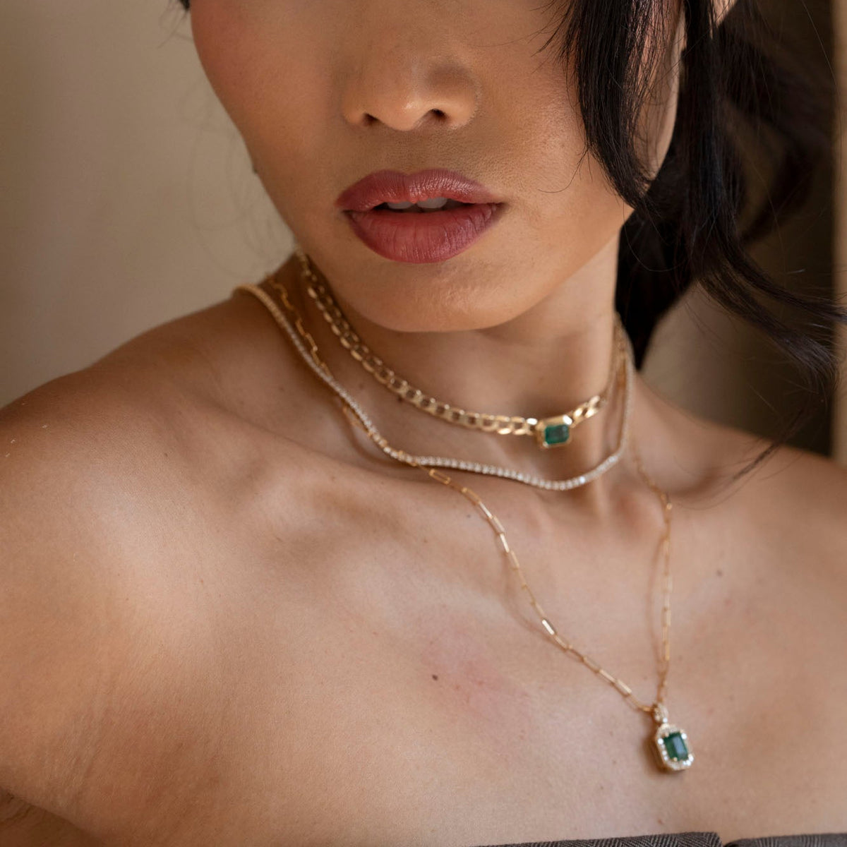 14k Emerald Neptune Necklace