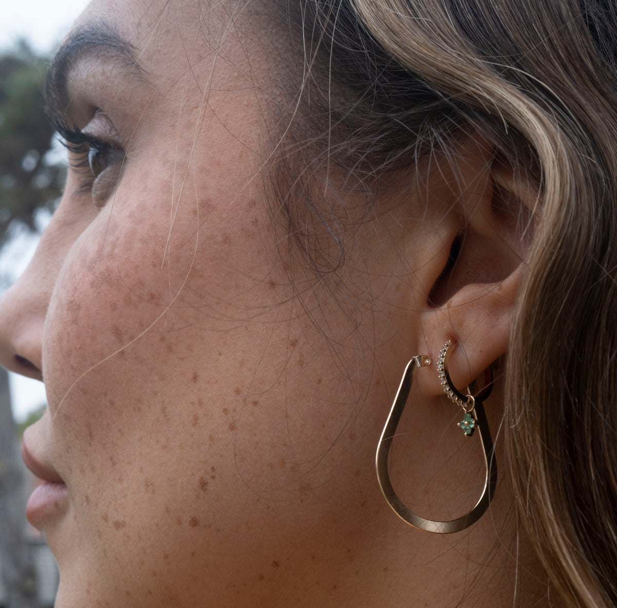 Flat Tear Drop Hoops