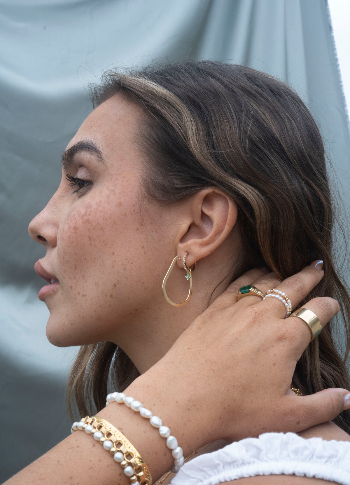 Flat Tear Drop Hoops