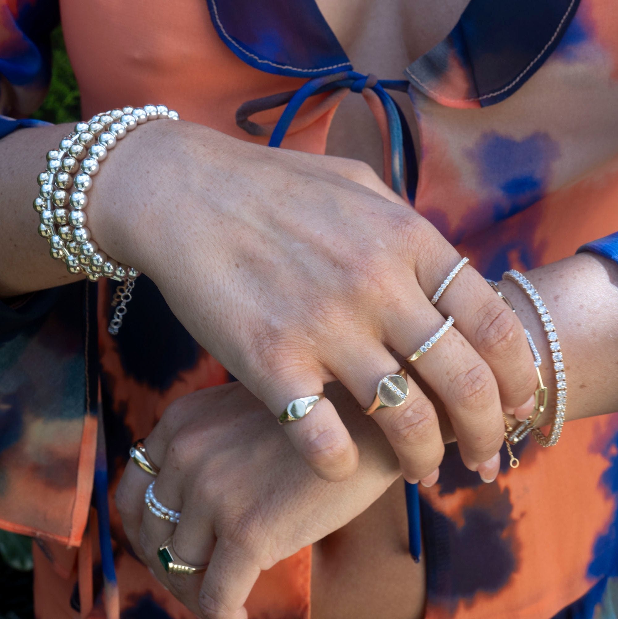 Gold Filled Beads and Pearl Ring