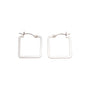 Silver Square Flat Hoops