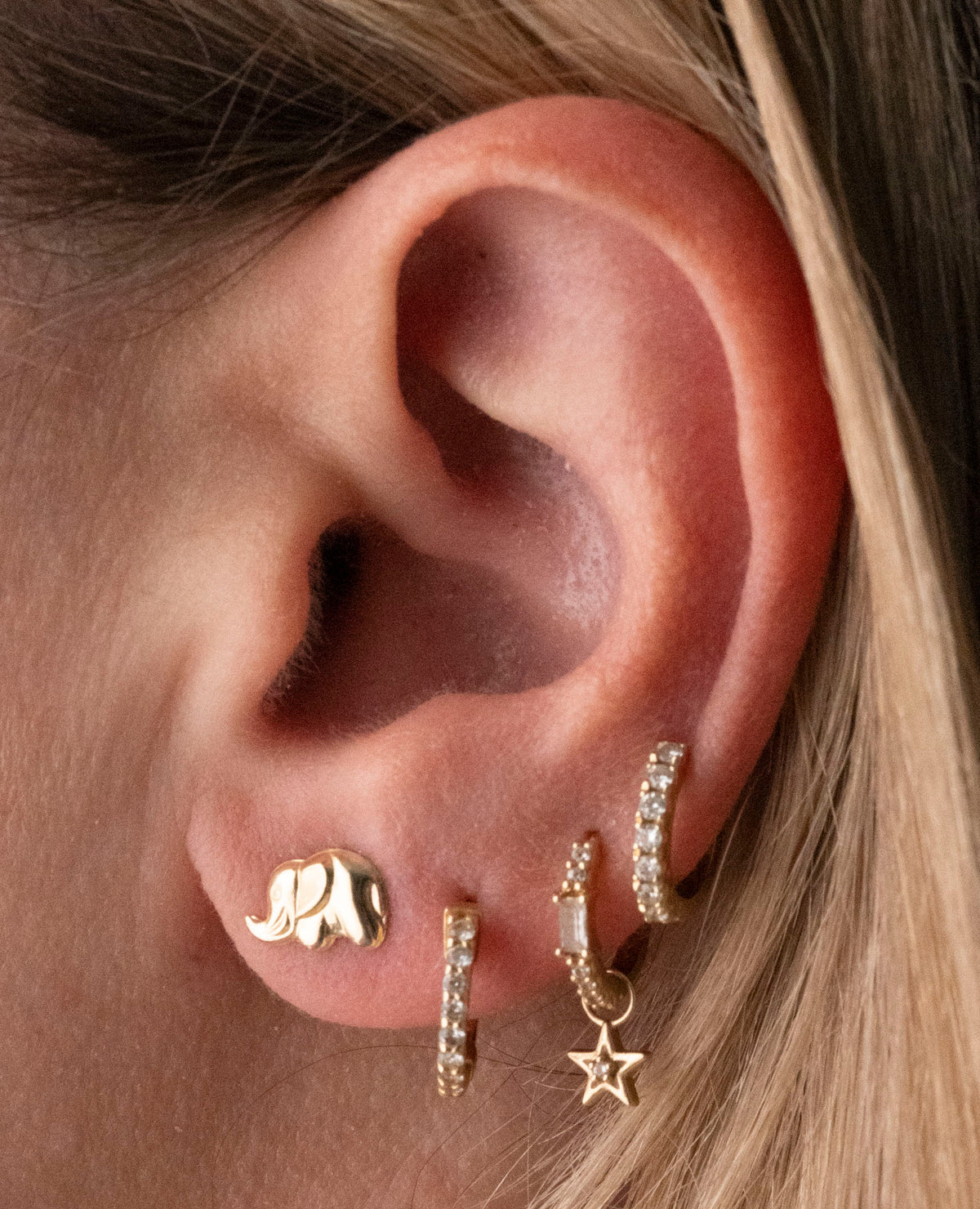 Gold Filled Lucky Elephant Studs