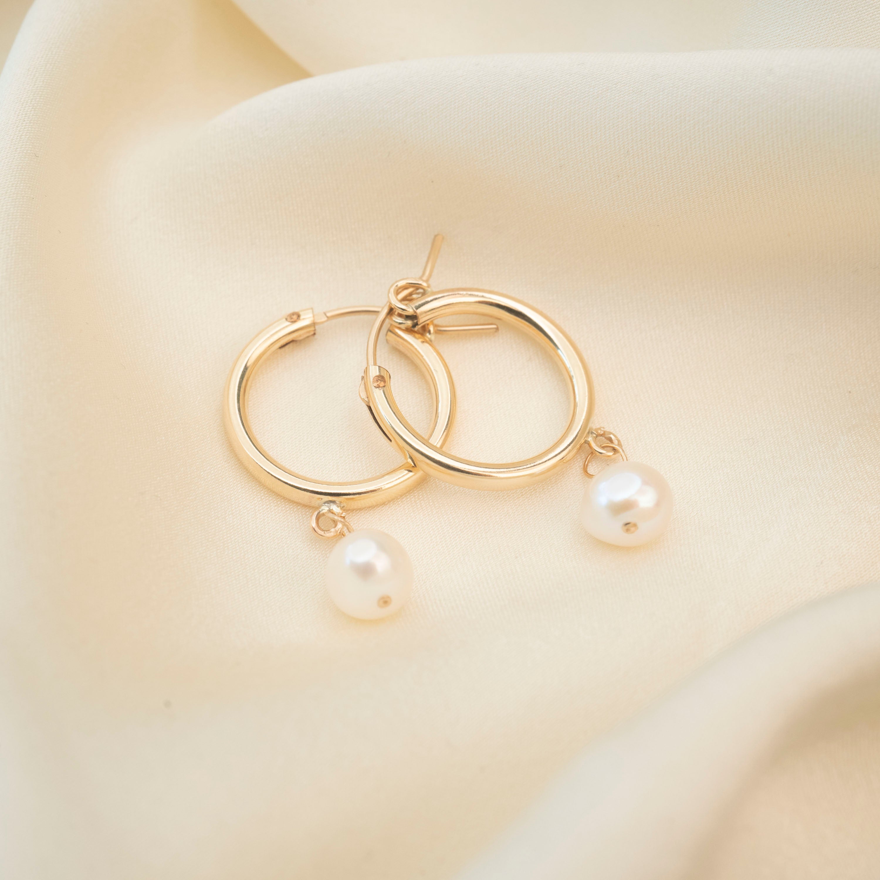 Pearl Clasp Hoops
